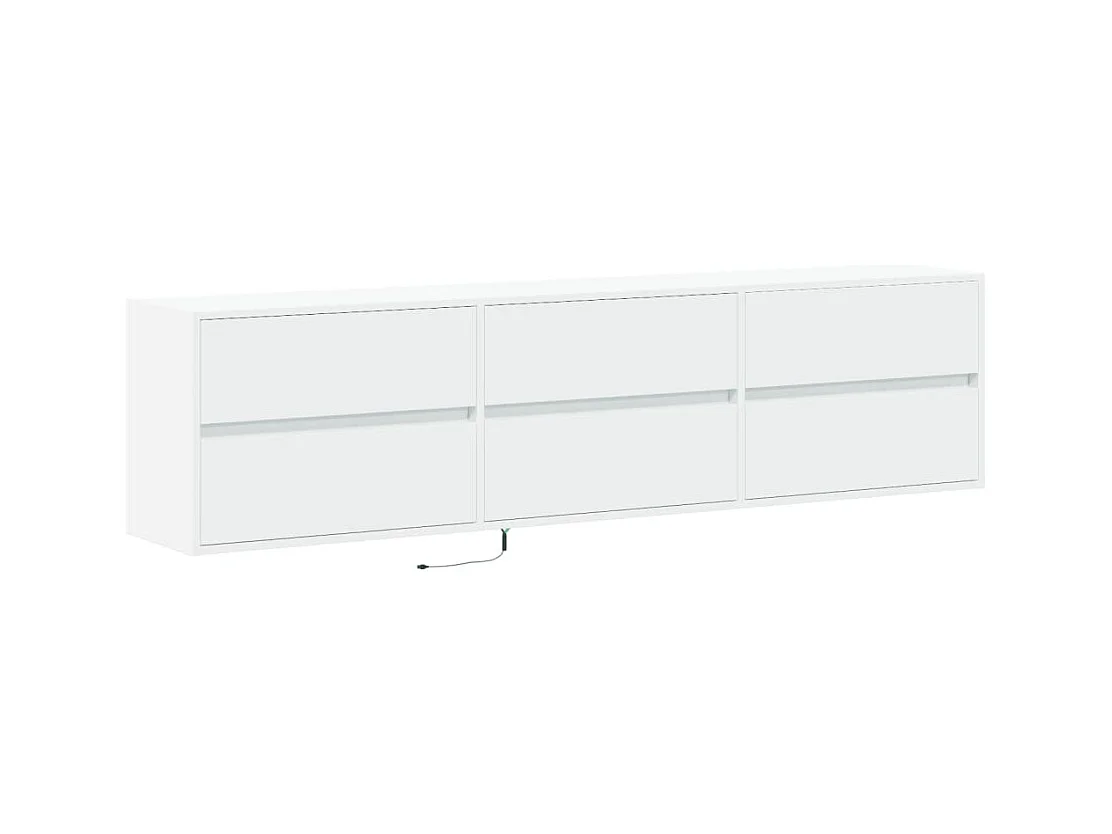 Wandmeubel met witte LED 180x31x45 cm