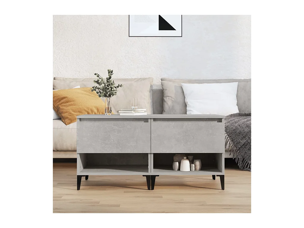 Tables d'appoint 2 pcs Gris béton 50x46x50 cm Bois d'ingénierie