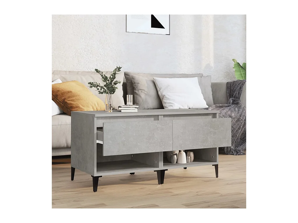 Tables d'appoint 2 pcs Gris béton 50x46x50 cm Bois d'ingénierie