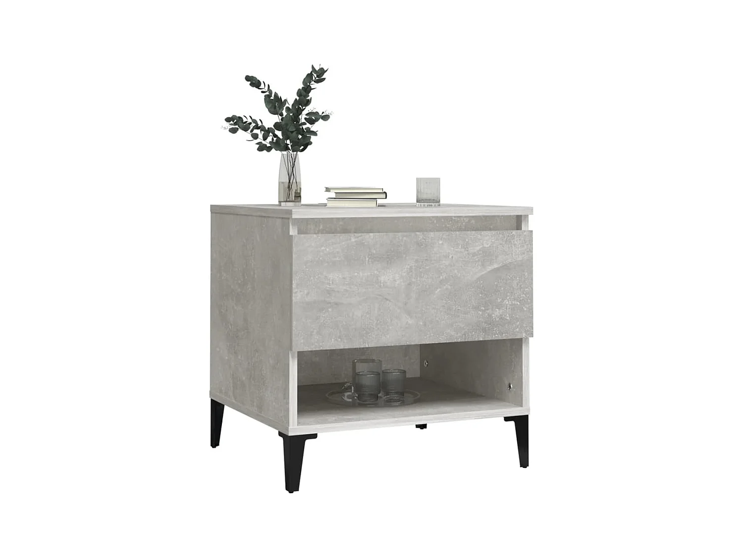 Tables d'appoint 2 pcs Gris béton 50x46x50 cm Bois d'ingénierie