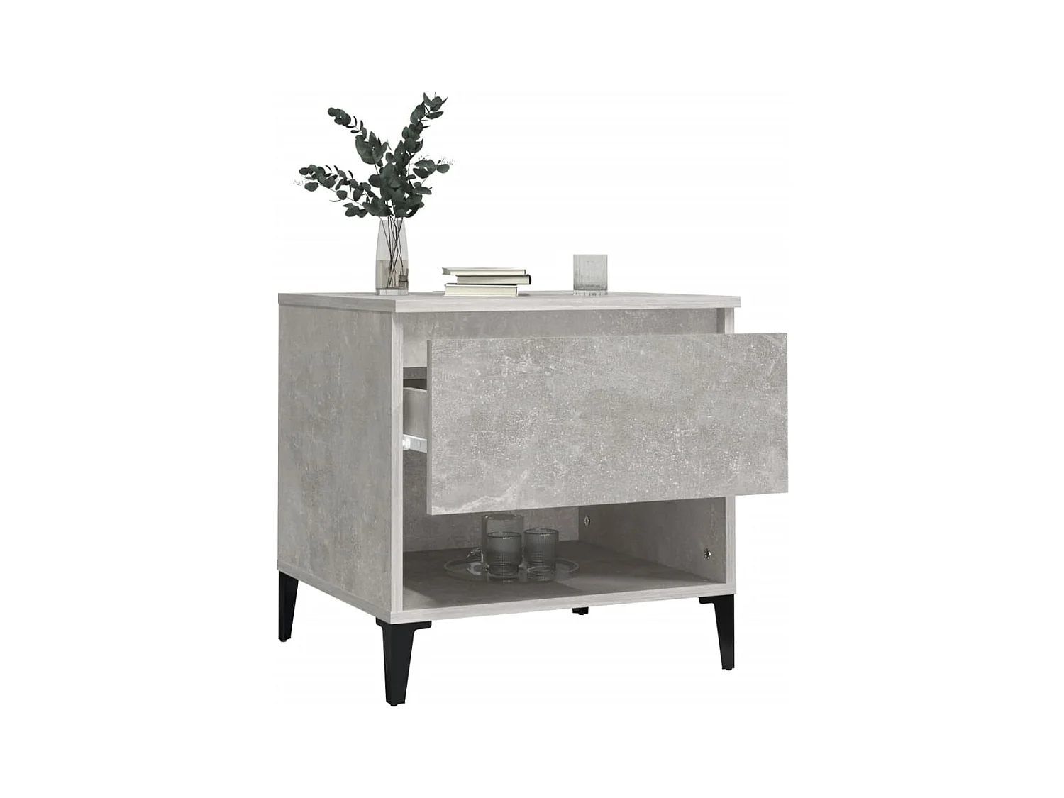 Tables d'appoint 2 pcs Gris béton 50x46x50 cm Bois d'ingénierie