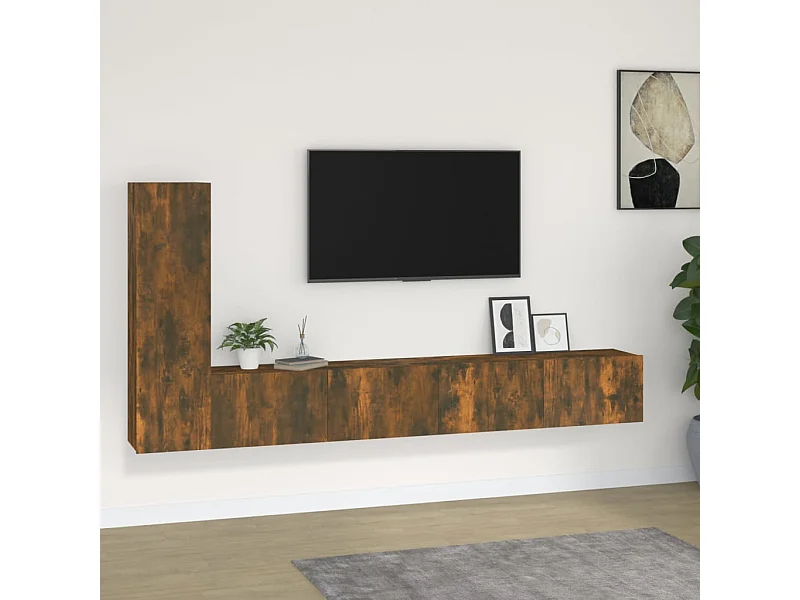 Ensemble de meubles TV 3 pcs Chêne fumé Bois d'ingénierie