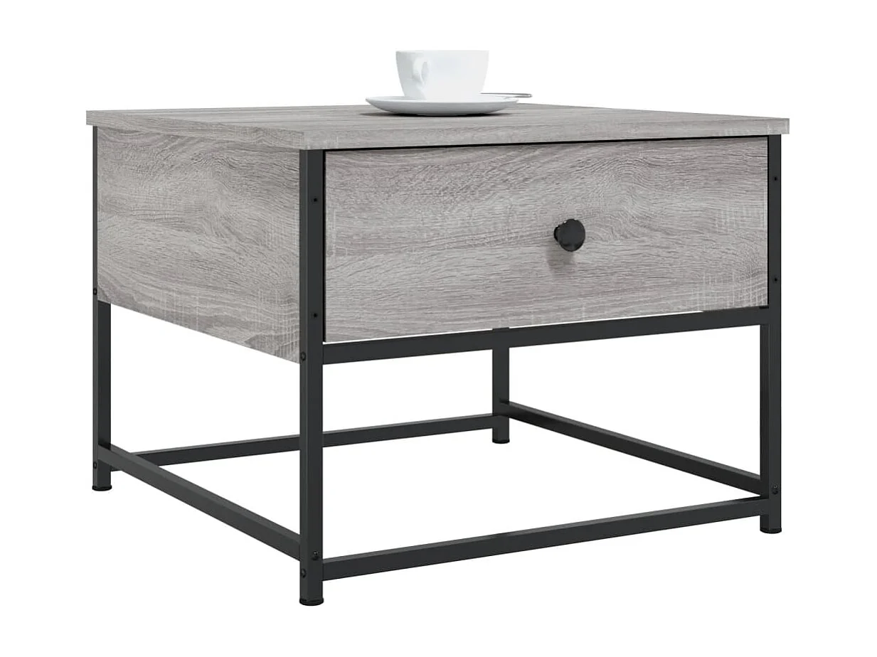 Tavolino Sonoma grigio 51x51x40 cm in legno ingegnerizzato