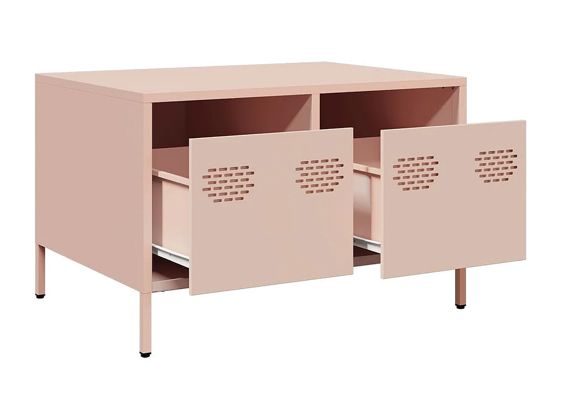 Meuble TV rose 68x50x43,5 cm acier laminé à froid