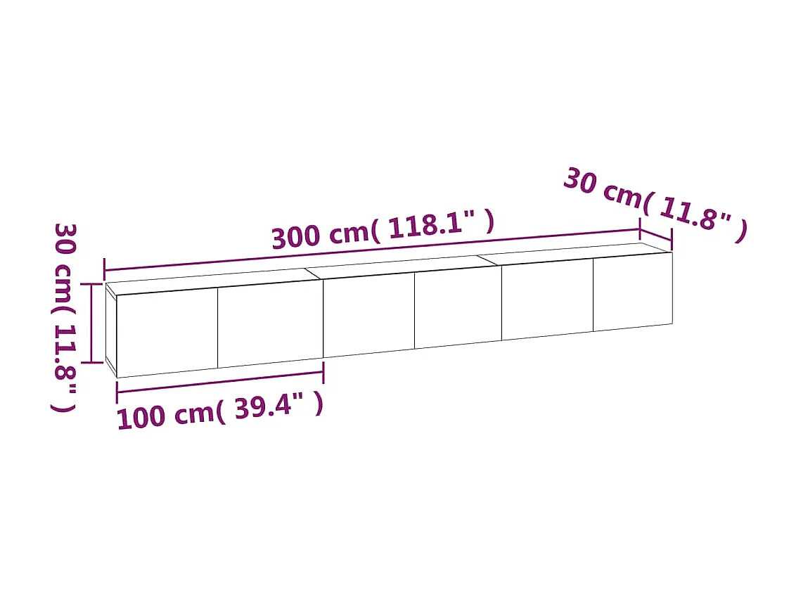 Ensemble de meubles TV 3 pcs Chêne fumé Bois d'ingénierie