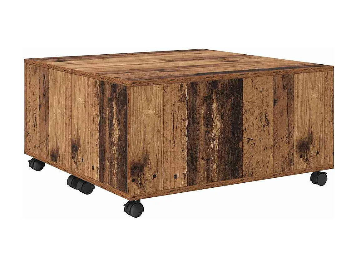 Tavolino da caffè in legno antico 75 x 75 x 38 cm Legno ingegnerizzato