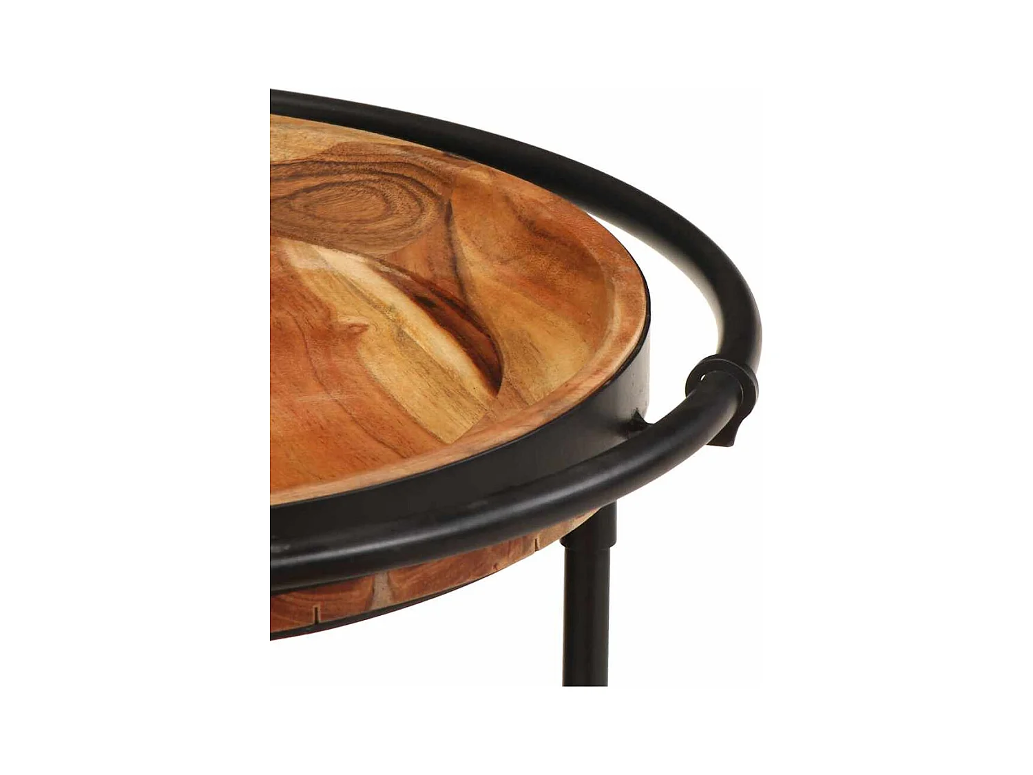 Set di tavolini laterali in legno massello di acacia, 2 pezzi