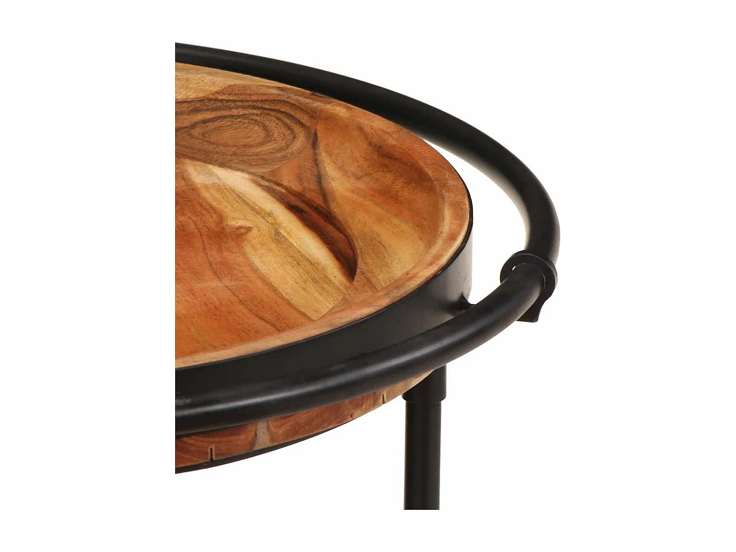 Ensemble de table d'appoint 2 pcs bois massif d'acacia