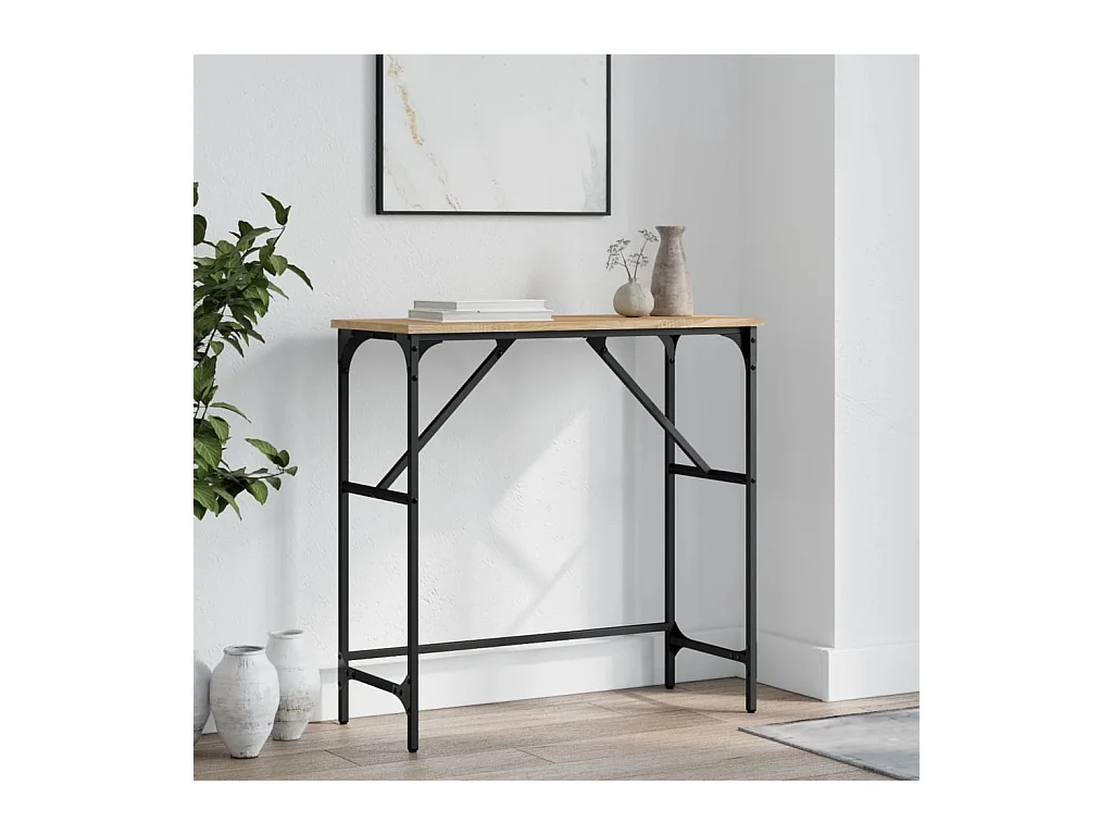 Table console chêne sonoma 75x32x75 cm bois d'ingénierie