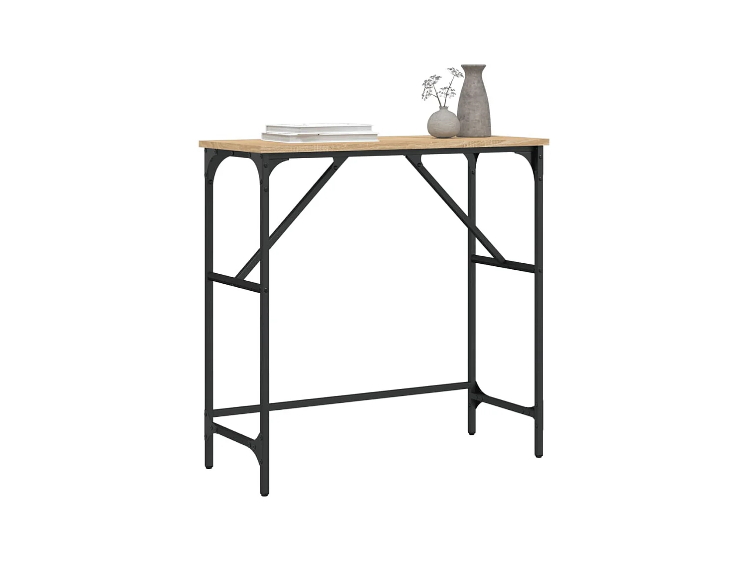 Table console chêne sonoma 75x32x75 cm bois d'ingénierie