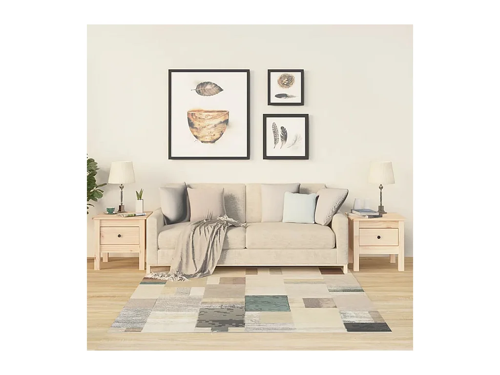 Tables d'appoint 2 pcs 40x40x39 cm Bois massif de pin