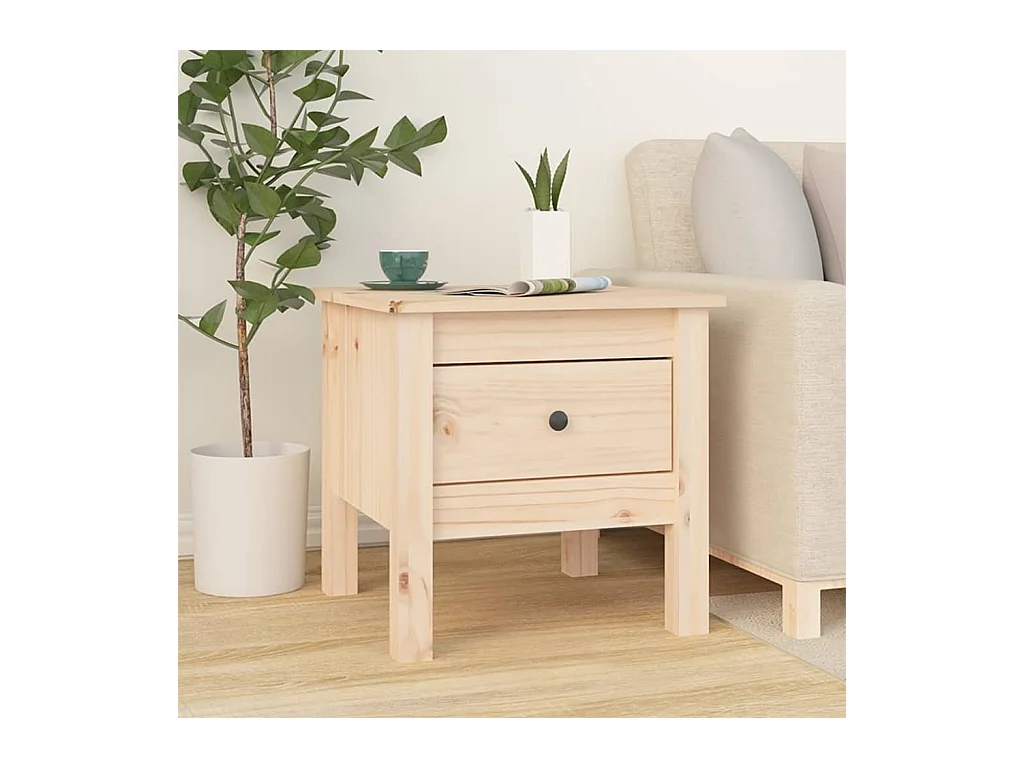 Tables d'appoint 2 pcs 40x40x39 cm Bois massif de pin