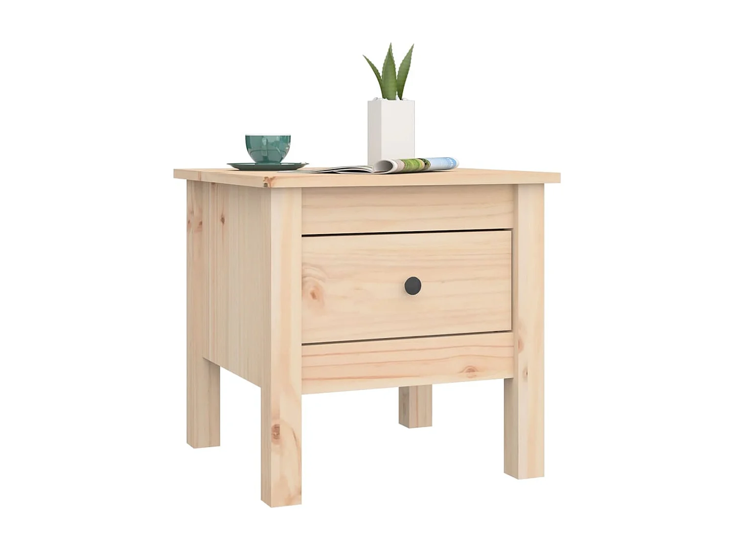 Tables d'appoint 2 pcs 40x40x39 cm Bois massif de pin
