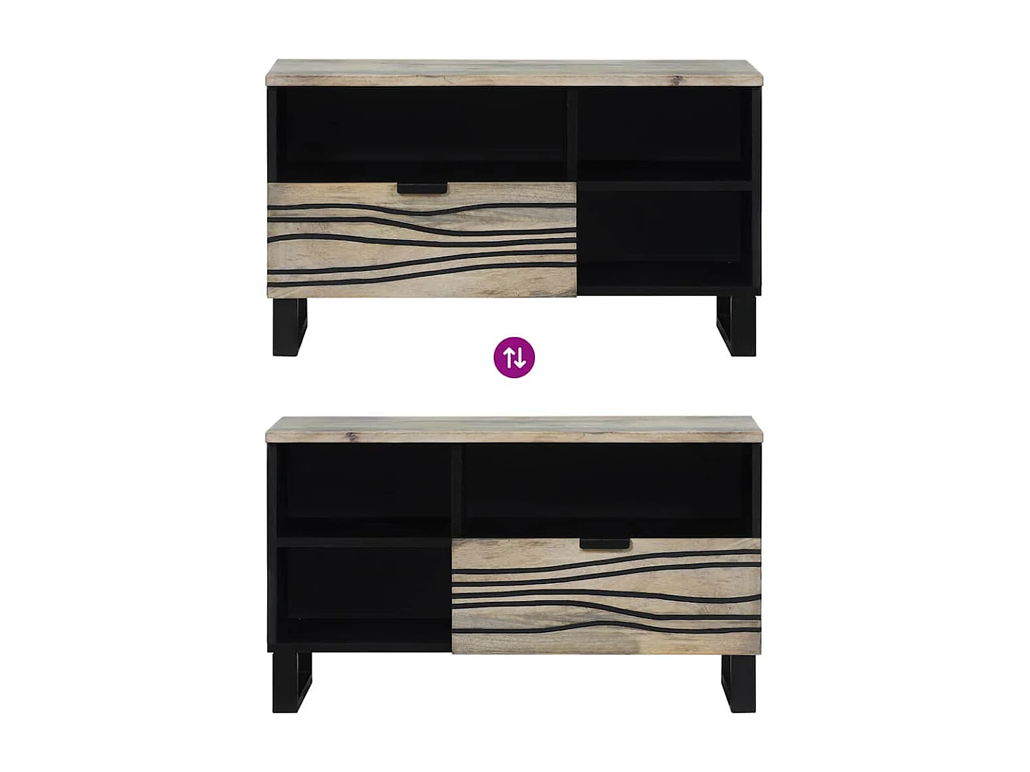 Meubles et étagères de rangement pour médias Blanc et Noir