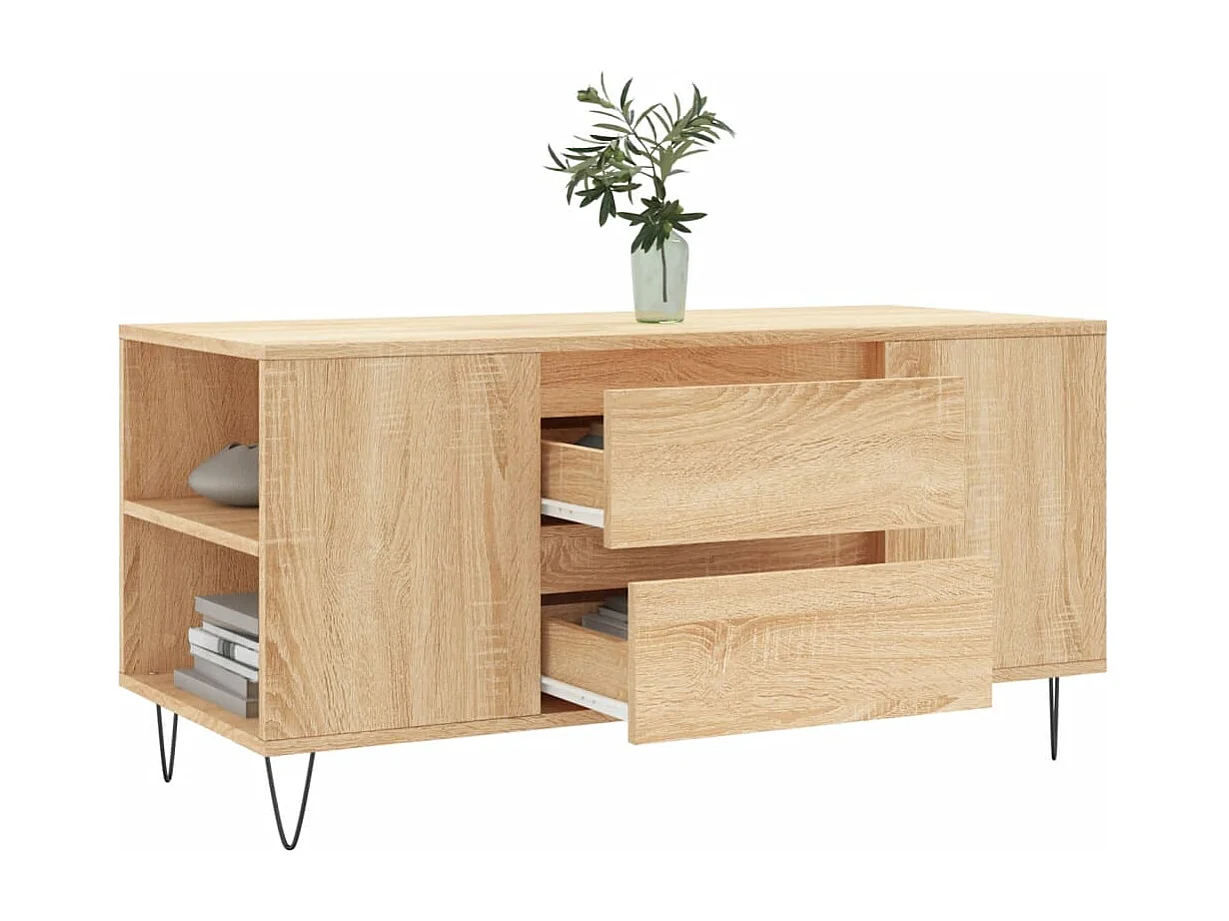 Tavolino da caffè in rovere Sonoma 102x44,5x50 cm in legno ingegnerizzato