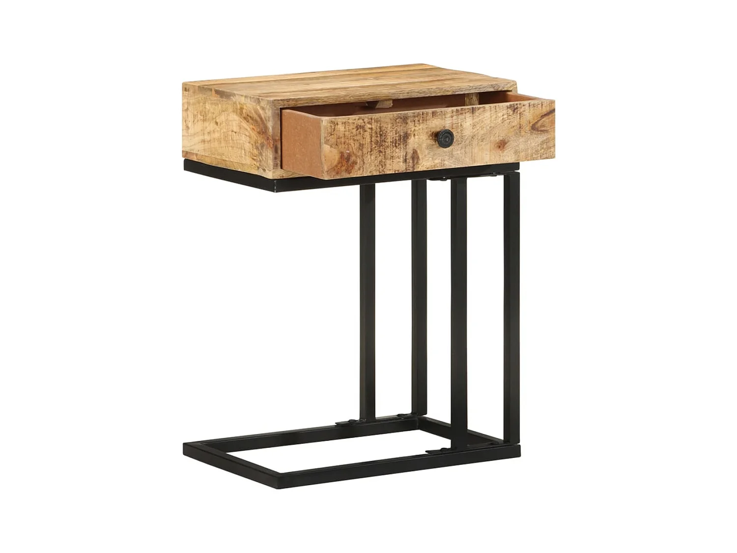 Table d'appoint en forme d'U 45x30x61cm Bois de manguier massif