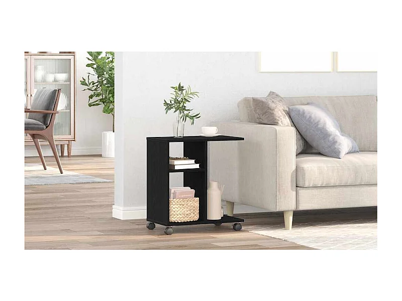 Tavolino laterale Rovere nero 50 x 30 x 55 cm Legno ingegnerizzato