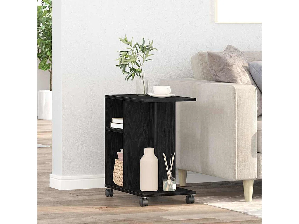 Table d'appoint Chêne noir 50 x 30 x 55 cm Bois d'ingénierie