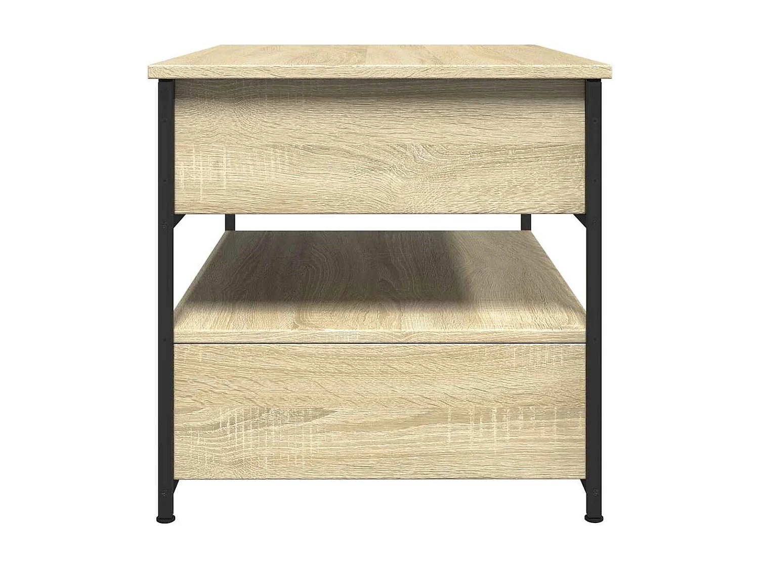 Table basse chêne sonoma 70x50x50 cm bois d'ingénierie et métal