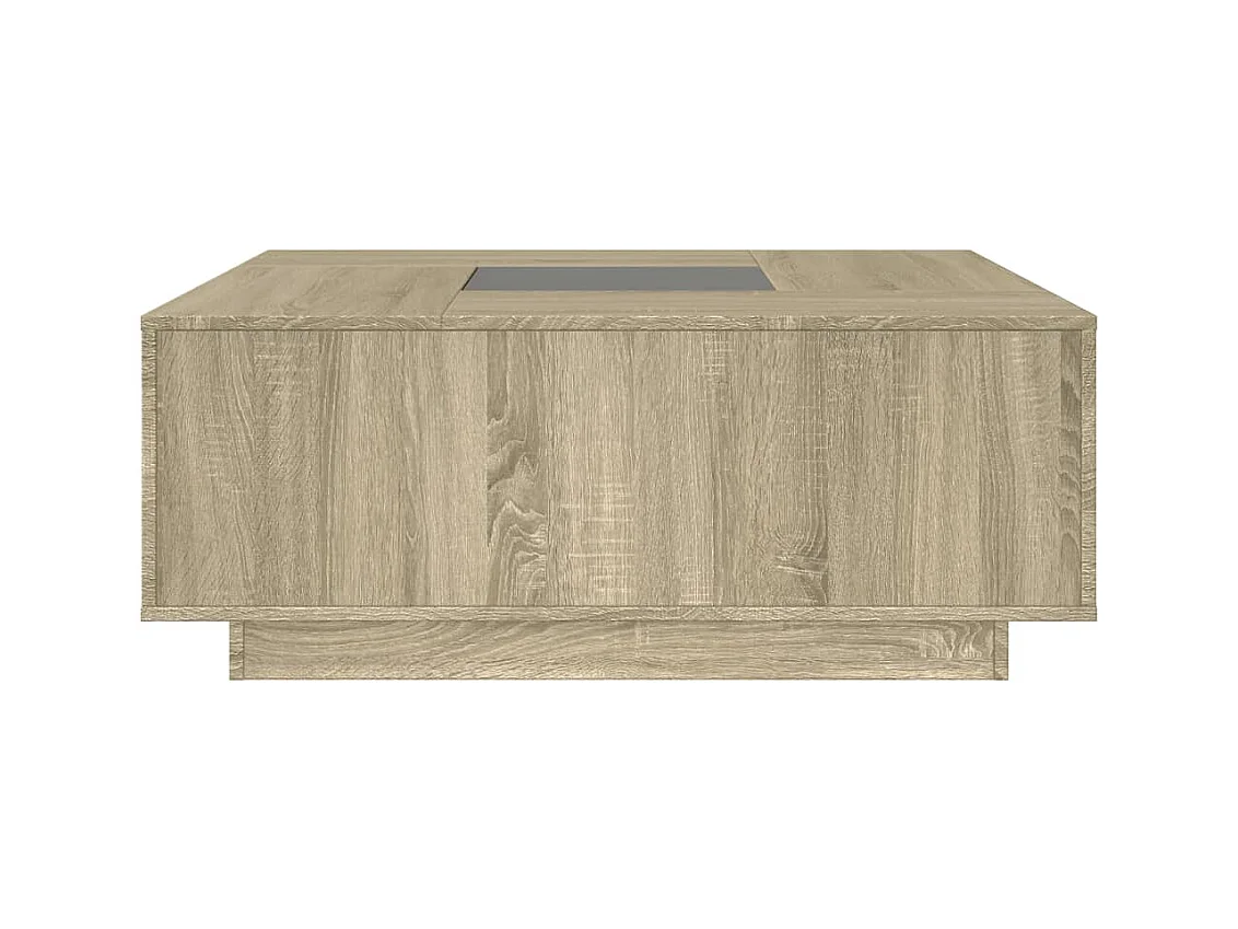 Mesa de centro con LED infinito roble Sonoma 100x100x40 cm