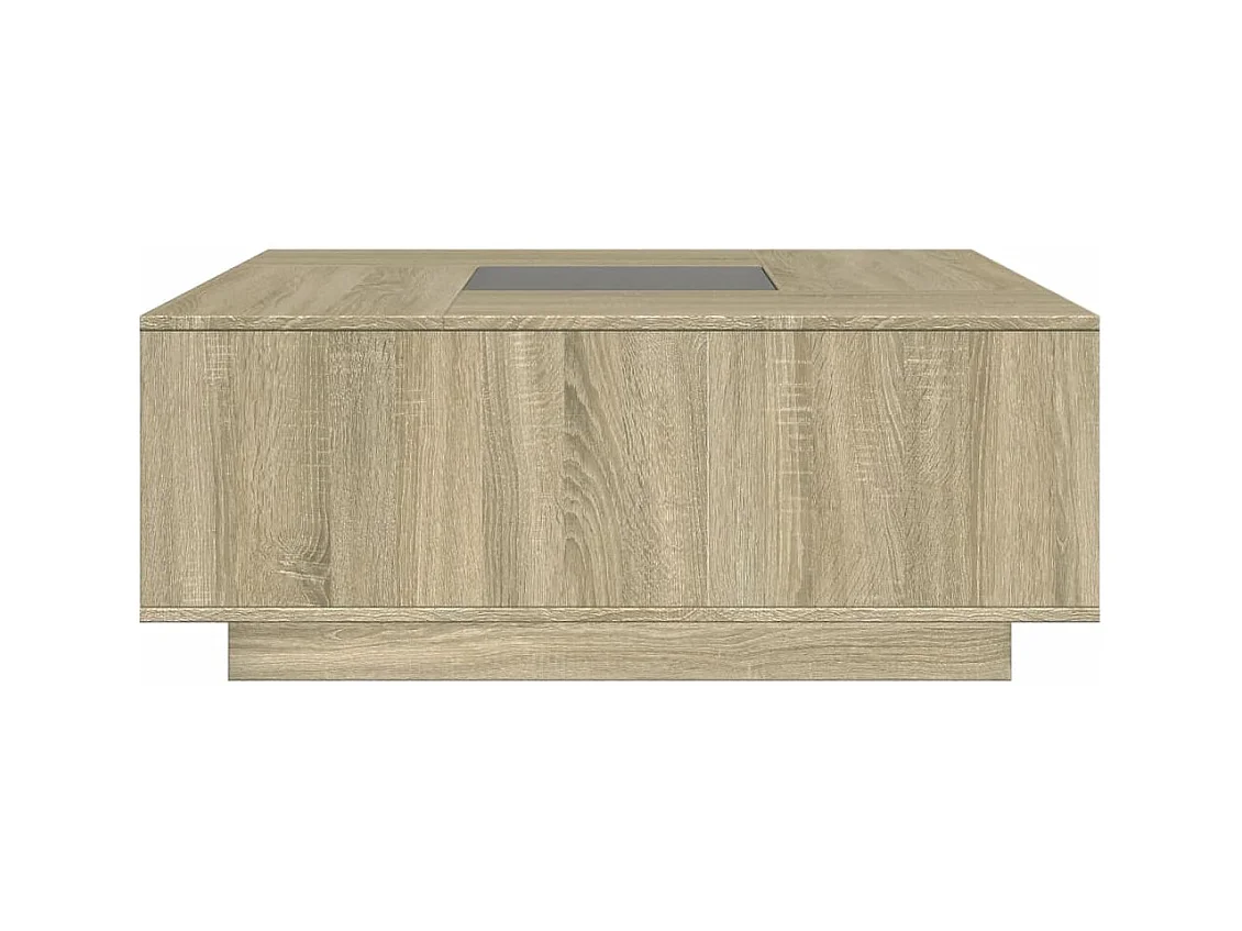 Mesa de centro con LED infinito roble Sonoma 100x100x40 cm