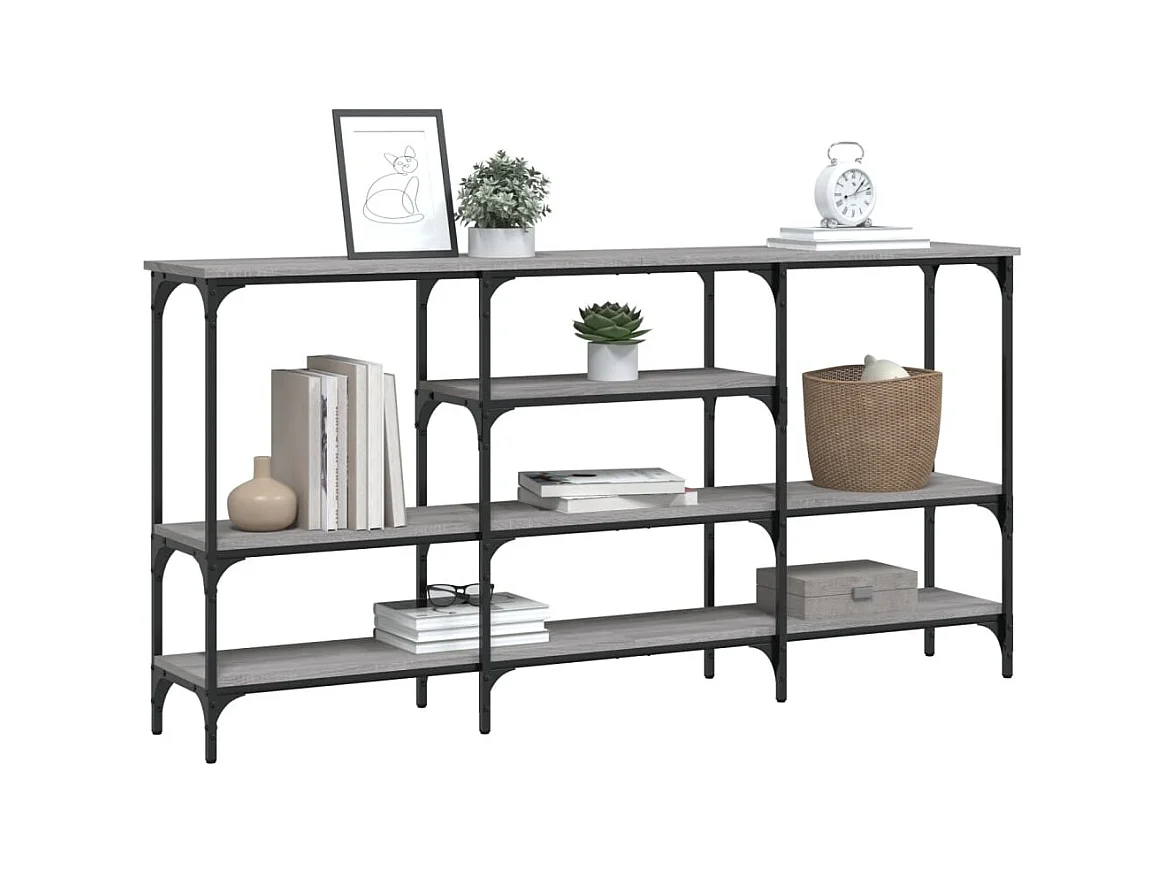 Sonoma consoletafel grijs 160x29x80 cm bewerkt hout