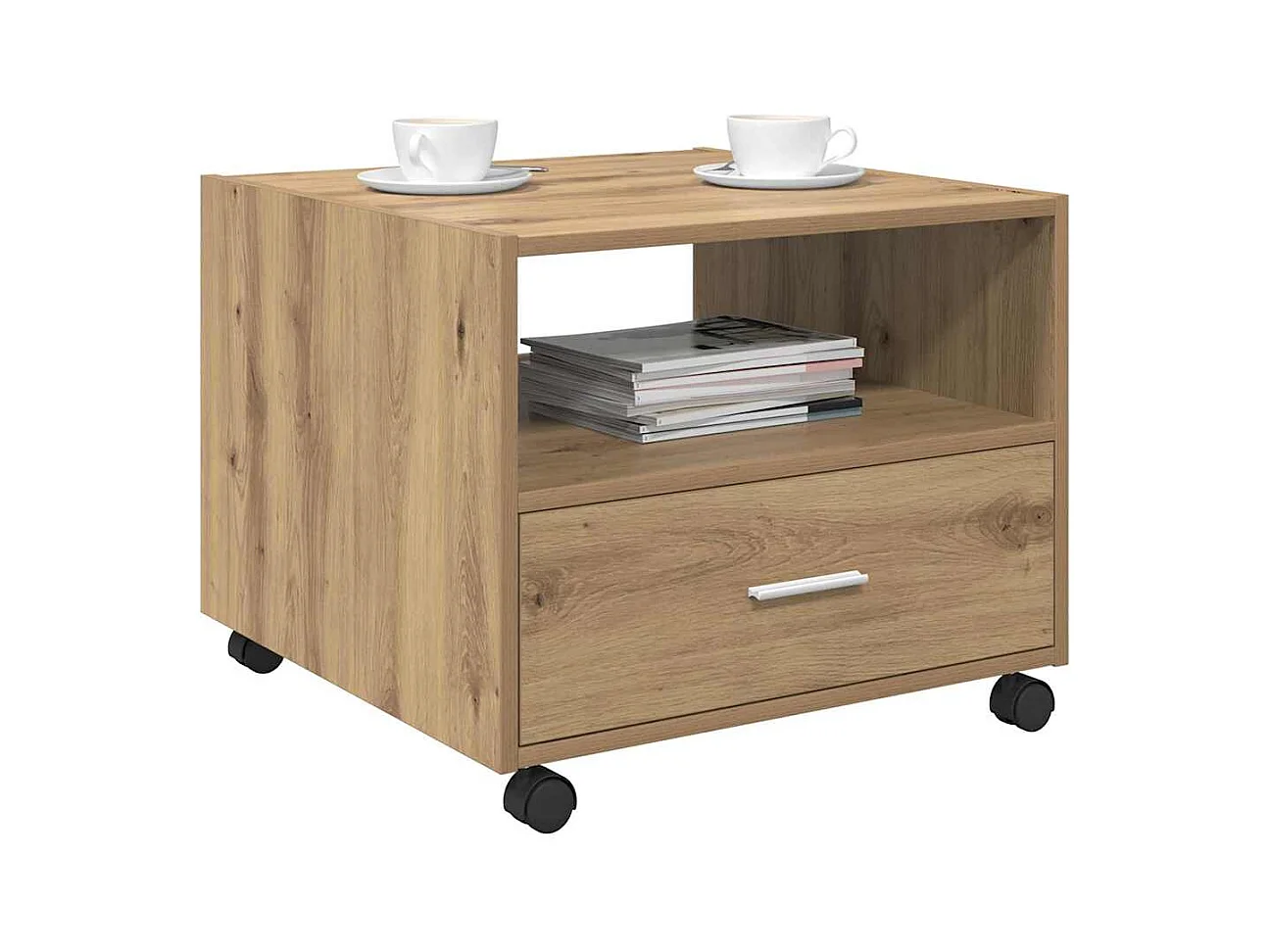 Handgemaakte eikenhouten salontafel 55 x 55 x 45 cm Technisch hout