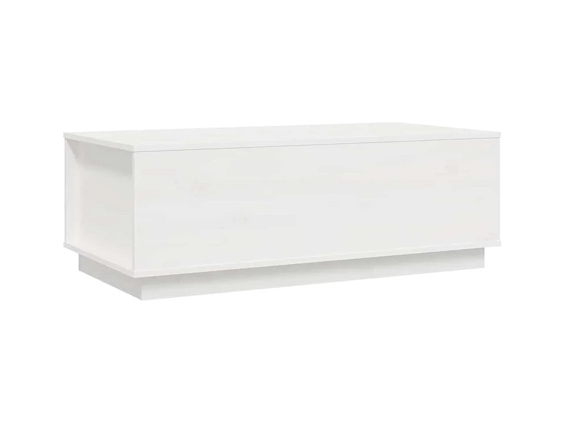 Table basse Blanc 100x50x35 cm Bois massif de pin
