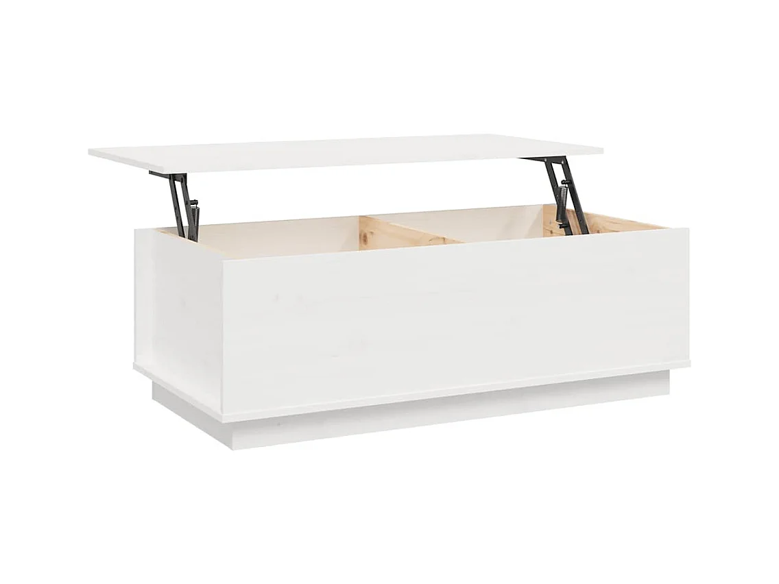 Table basse Blanc 100x50x35 cm Bois massif de pin