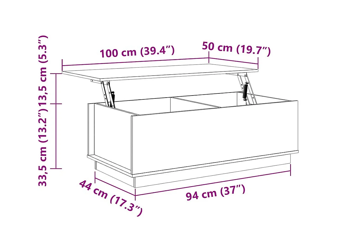 Table basse Blanc 100x50x35 cm Bois massif de pin