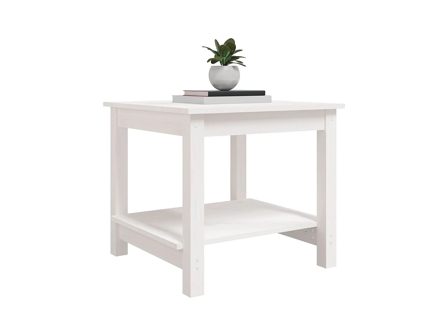 Table basse Blanc 50x50x45 cm Bois massif de pin