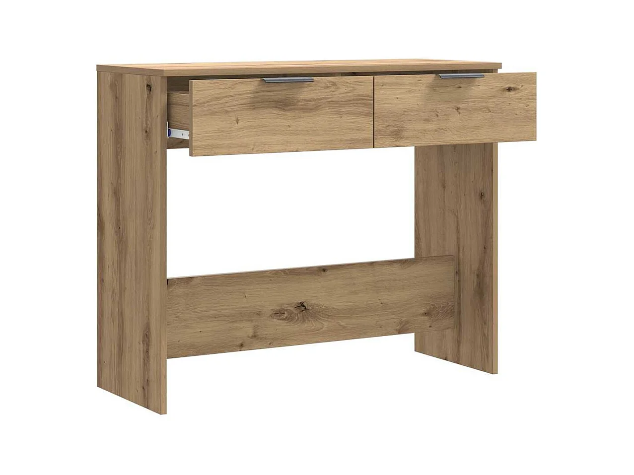 Table console chêne artisanal 90x36x75 cm bois d'ingénierie