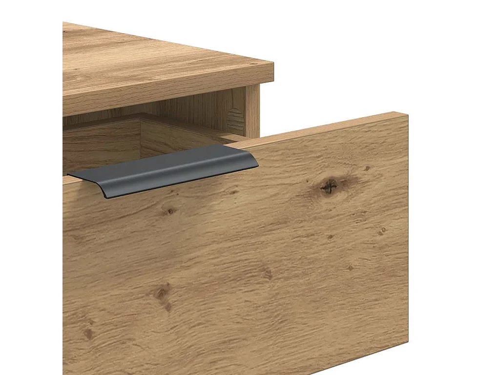 Table console chêne artisanal 90x36x75 cm bois d'ingénierie