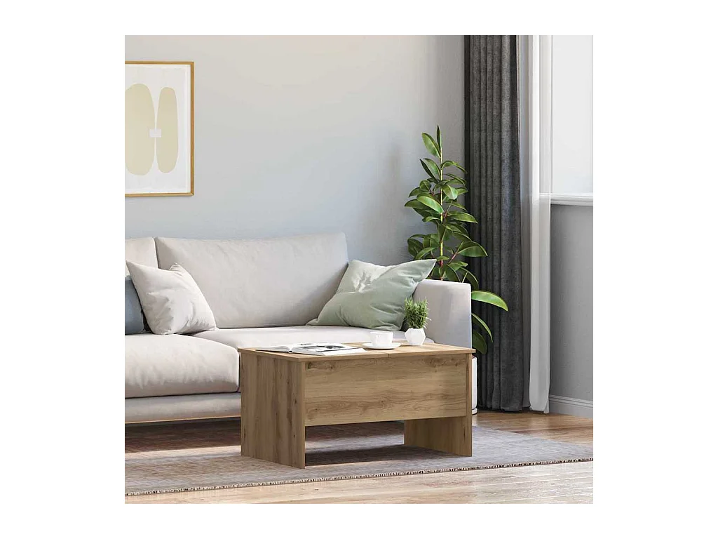 Table basse chêne artisanal 80 x 50,5 x 42,5 cm