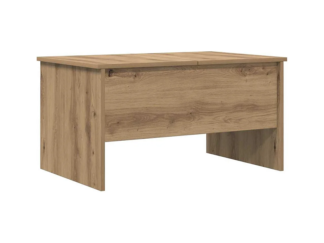 Mesa de centro de roble hecha a mano 80 x 50,5 x 42,5 cm