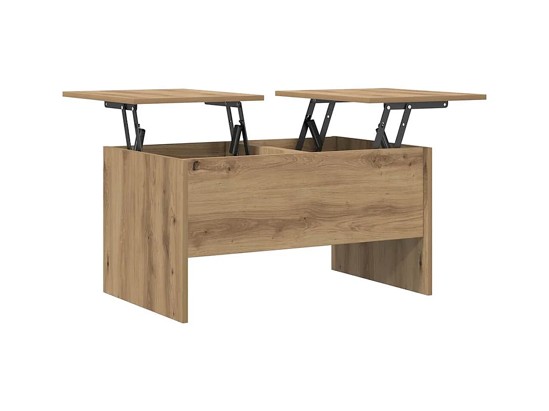 Mesa de centro de roble hecha a mano 80 x 50,5 x 42,5 cm