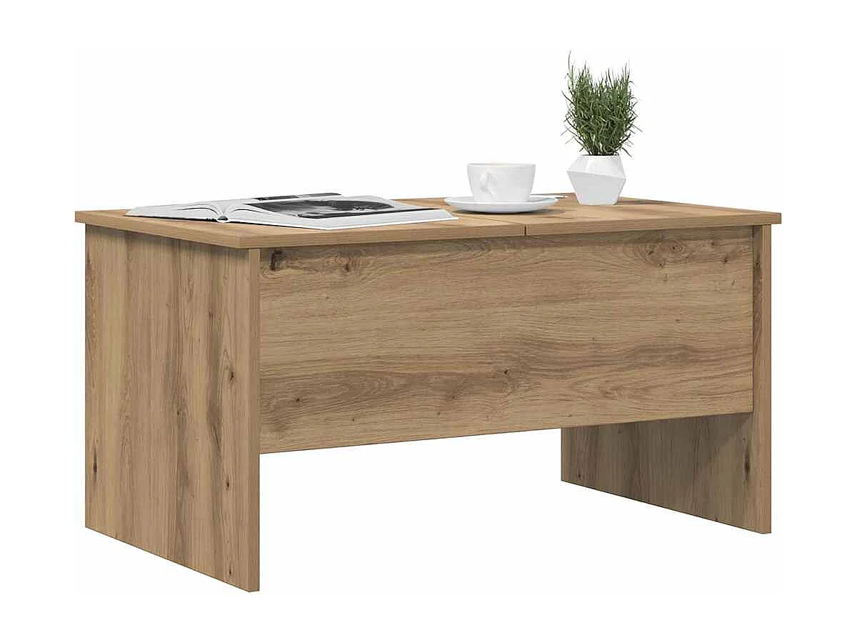 Table basse chêne artisanal 80 x 50,5 x 42,5 cm