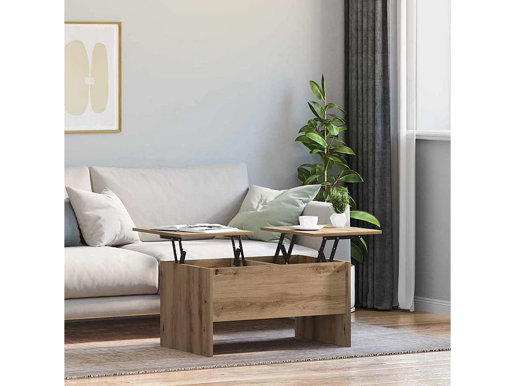 Table basse chêne artisanal 80 x 50,5 x 42,5 cm