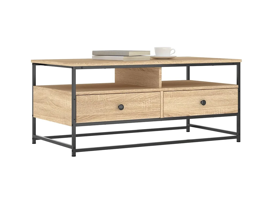 Table basse chêne sonoma 100x51x45 cm bois d'ingénierie