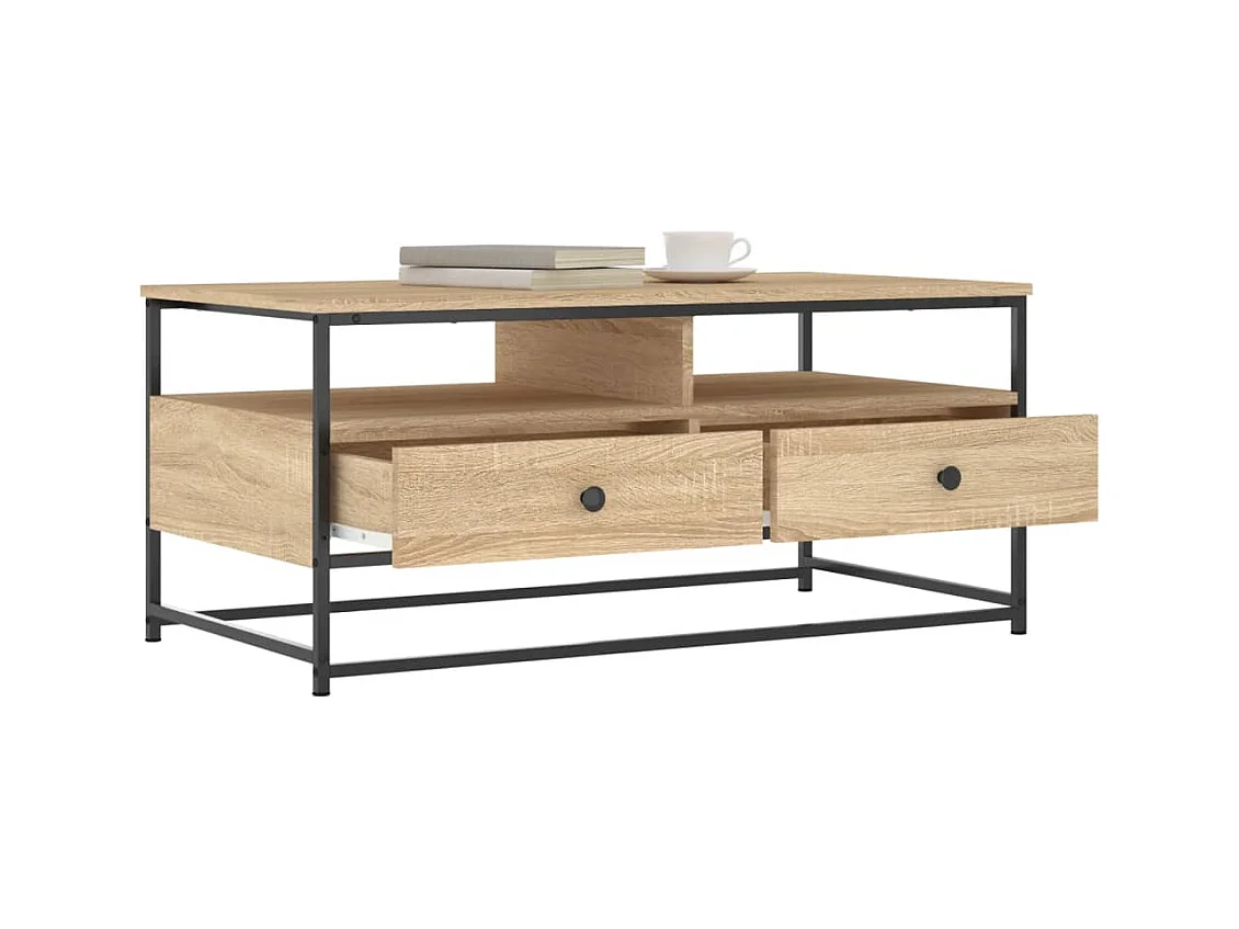 Table basse chêne sonoma 100x51x45 cm bois d'ingénierie