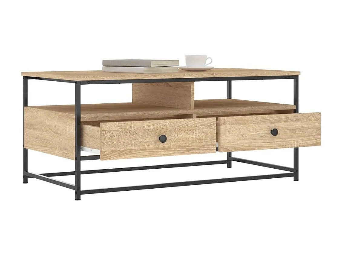 Table basse chêne sonoma 100x51x45 cm bois d'ingénierie