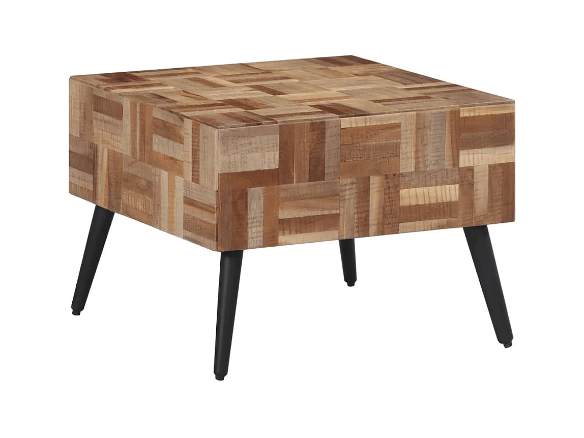 Grijze salontafel 55x55x40 cm massief gerecycled teakhout