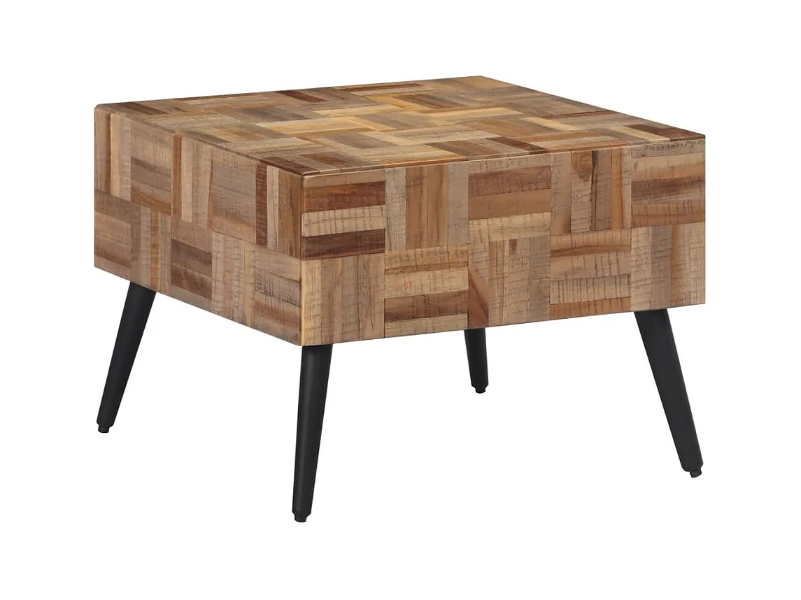 Grijze salontafel 55x55x40 cm massief gerecycled teakhout