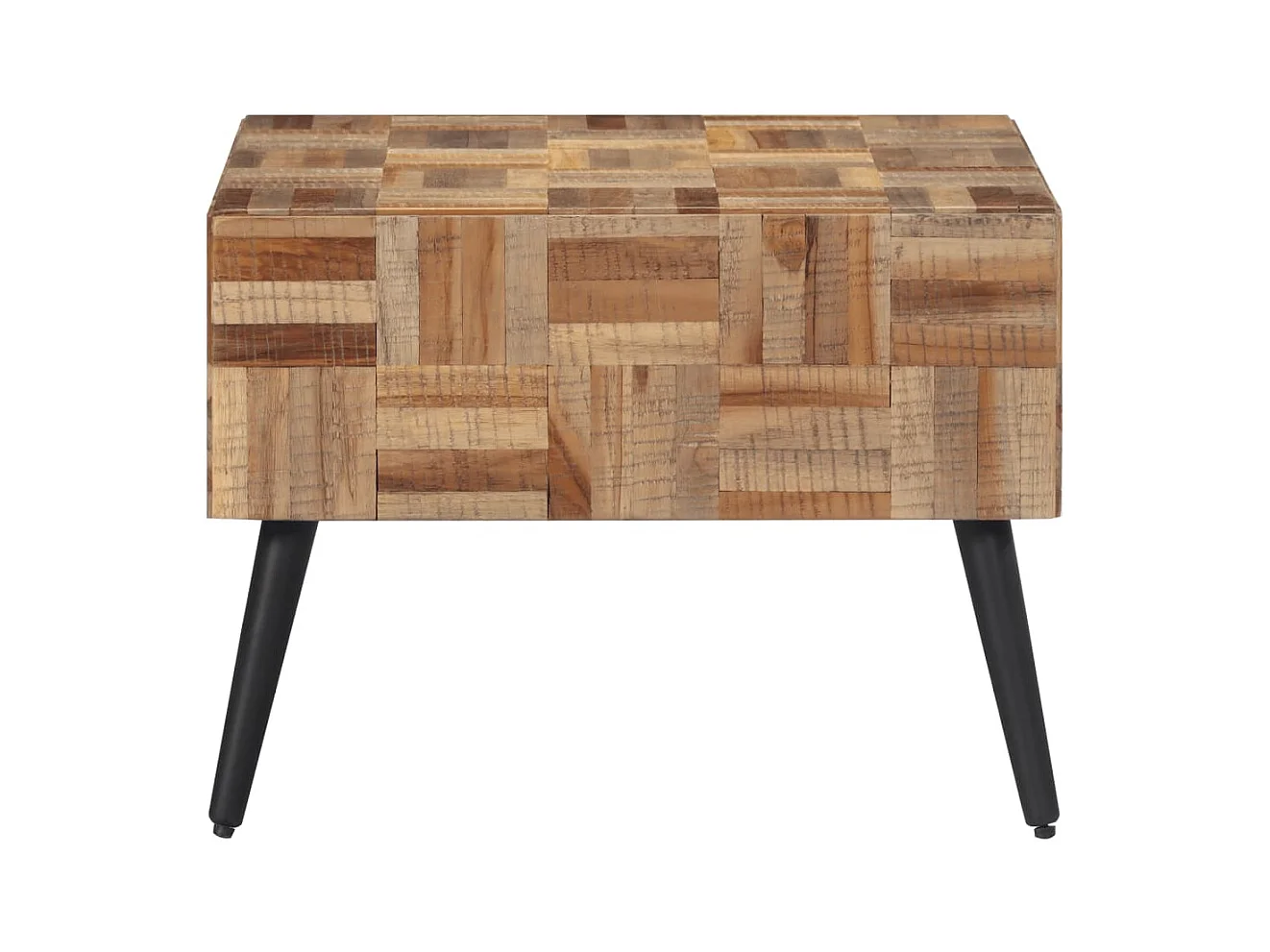 Grijze salontafel 55x55x40 cm massief gerecycled teakhout