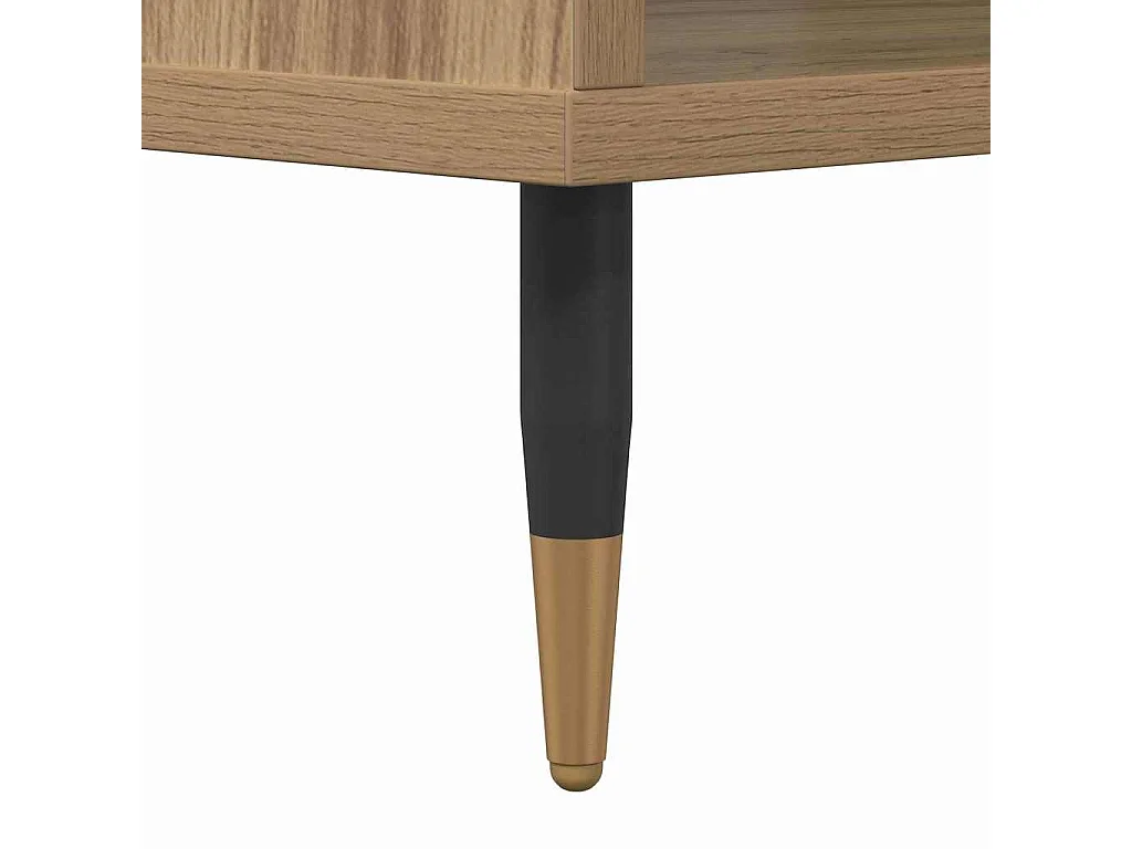 Table basse chêne artisanal 60 x 50 x 40 cm Bois d'ingénierie