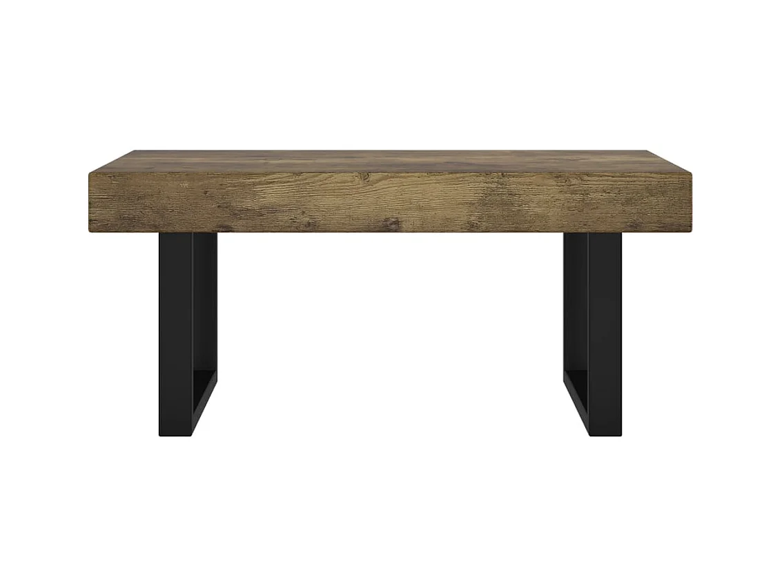 Salontafel Donkerbruin en zwart 90x45x40 cm MDF en ijzer