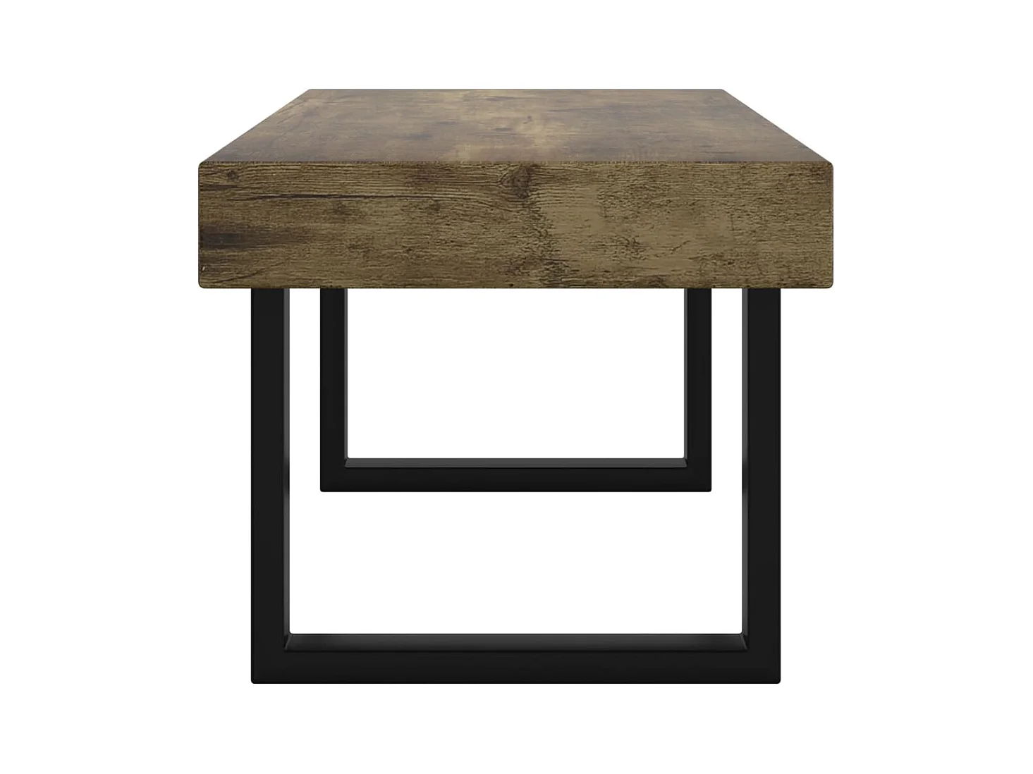 Salontafel Donkerbruin en zwart 90x45x40 cm MDF en ijzer