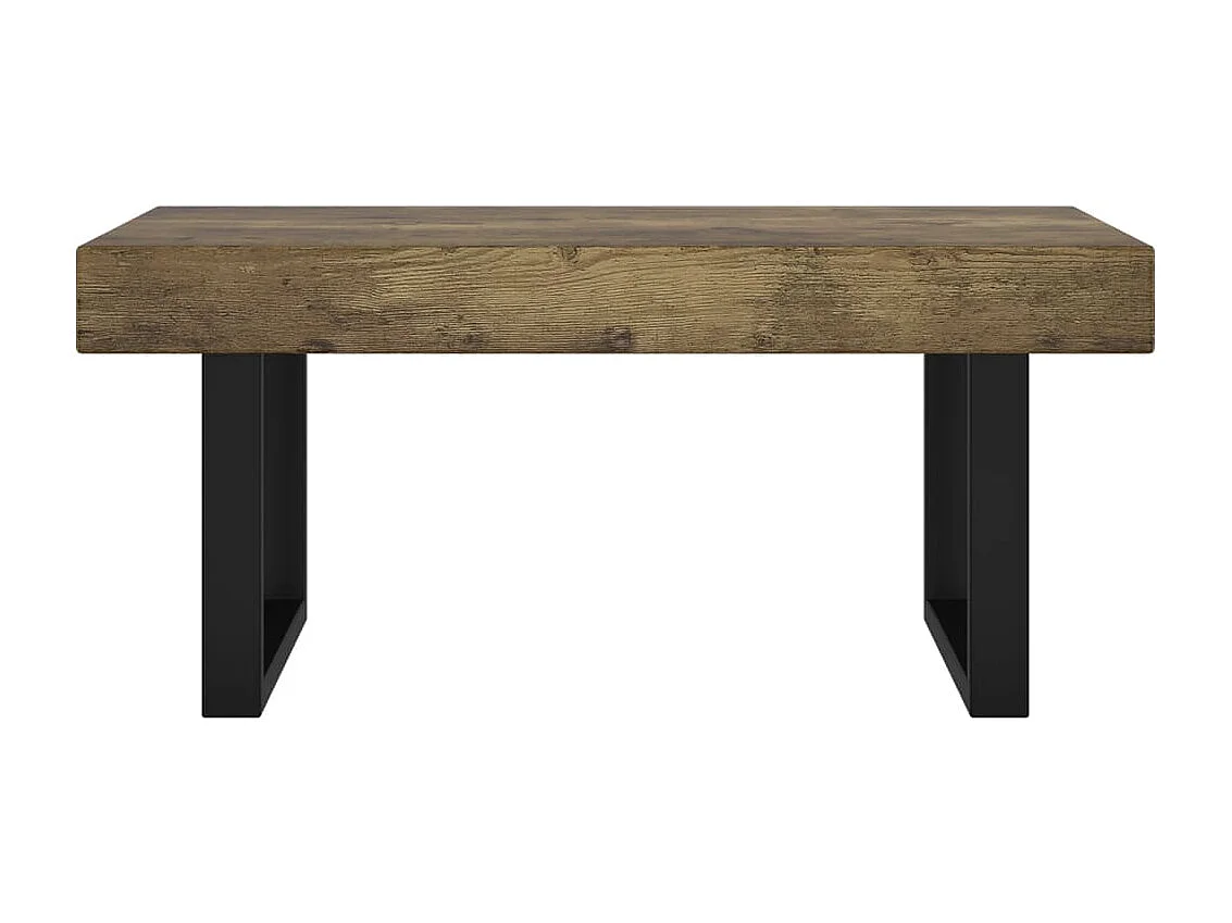 Table basse Marron foncé et noir 90x45x40 cm MDF et fer
