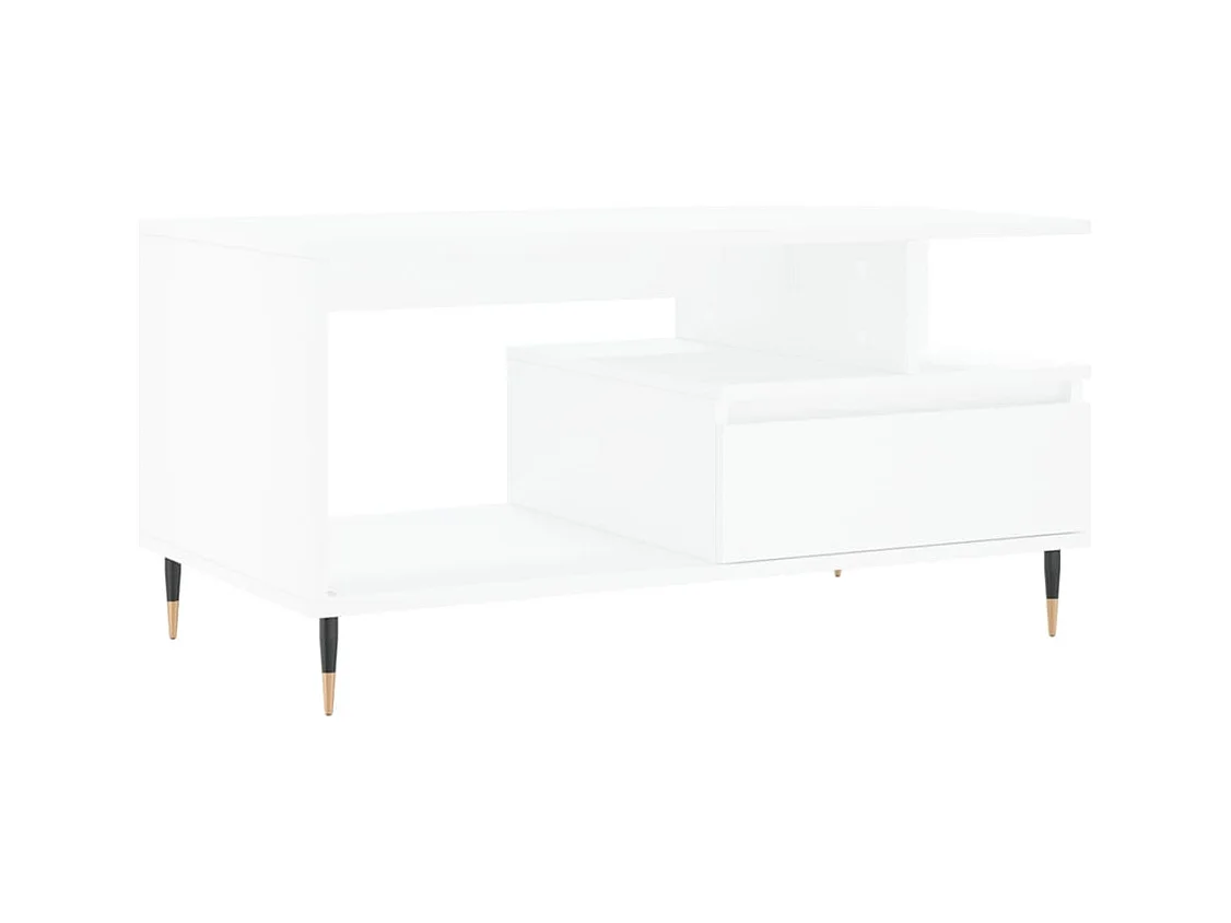 Table basse Blanc 90x49x45 cm Bois d'ingénierie