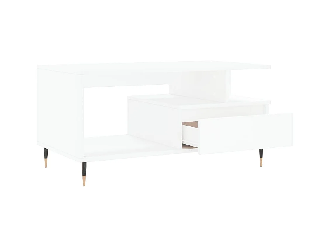 Table basse Blanc 90x49x45 cm Bois d'ingénierie